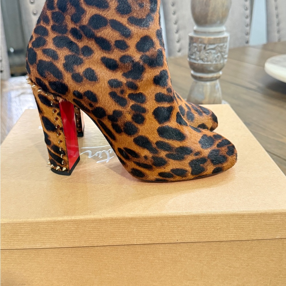 Christian Louboutin Brown and Black Ankle Boots - Picture 3 of 7